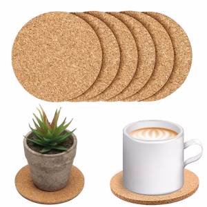 set de 6 suporturi rotunde din plută pentru vase fierbinți – ideale pentru cești de cafea și ceainice